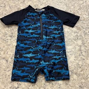 Old Navy Navy and Blue Shark Rashguard